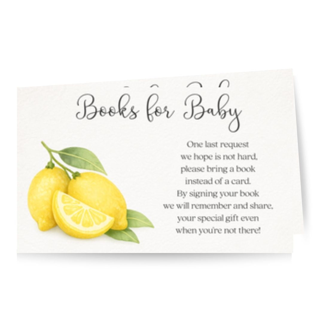 Lemon Squeeze Baby Shower Book Insert