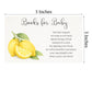 Lemon Squeeze Baby Shower Book Insert