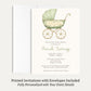 Vintage Sage & Ivory Carriage Baby Shower Invitation