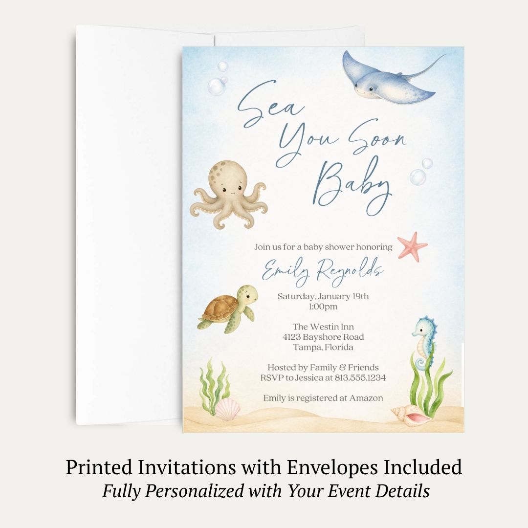 Sea you Soon Baby Shower Invitation
