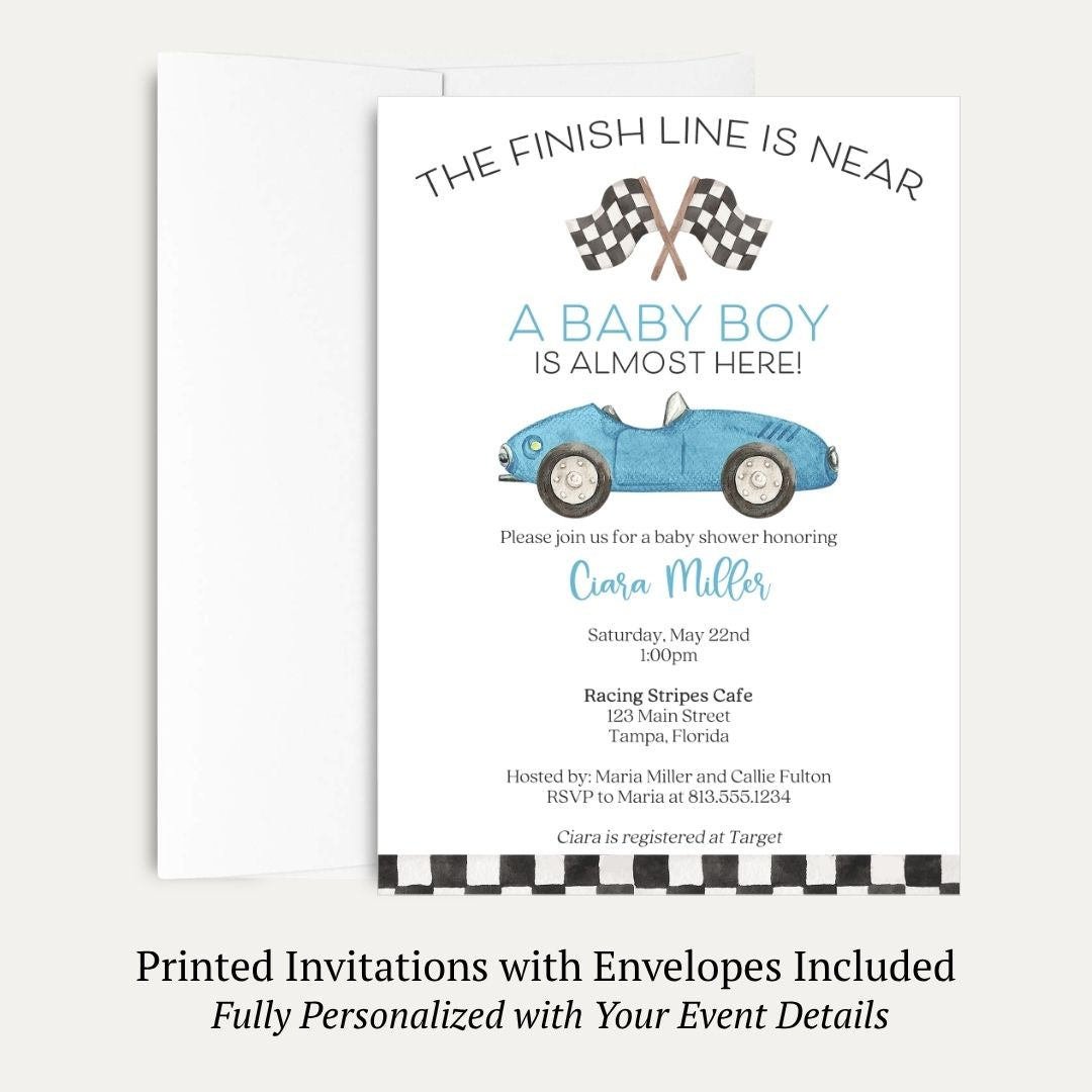 Race Car Baby Shower Invitation