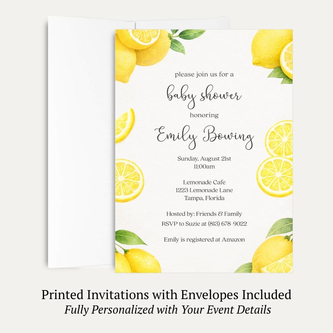 Lemon Baby Shower Invitation