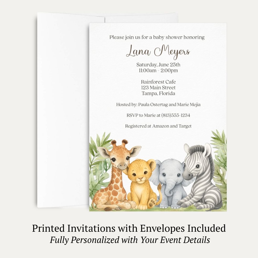 Jungle Safari Baby Shower Invitation