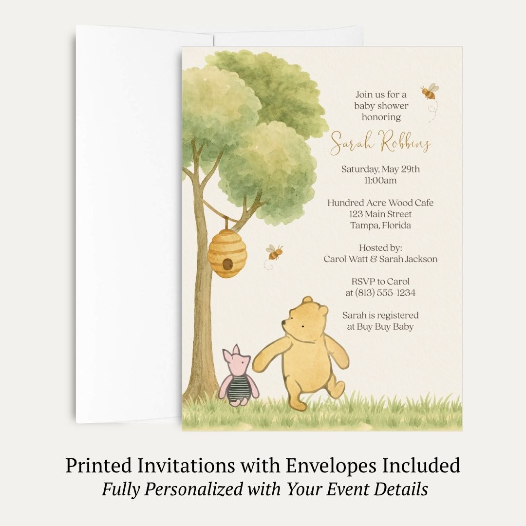 Winnie the Pooh Classic Baby Shower Invitation