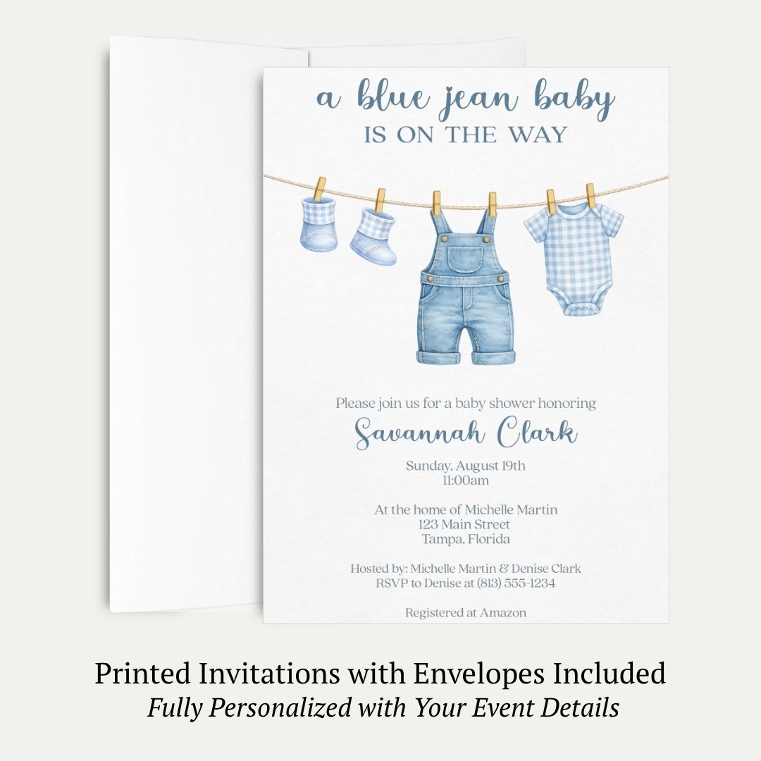 Bluejean Baby Baby Shower Invitation The Invite Lady Bluejean Baby Baby Shower Invitation The Invite Lady