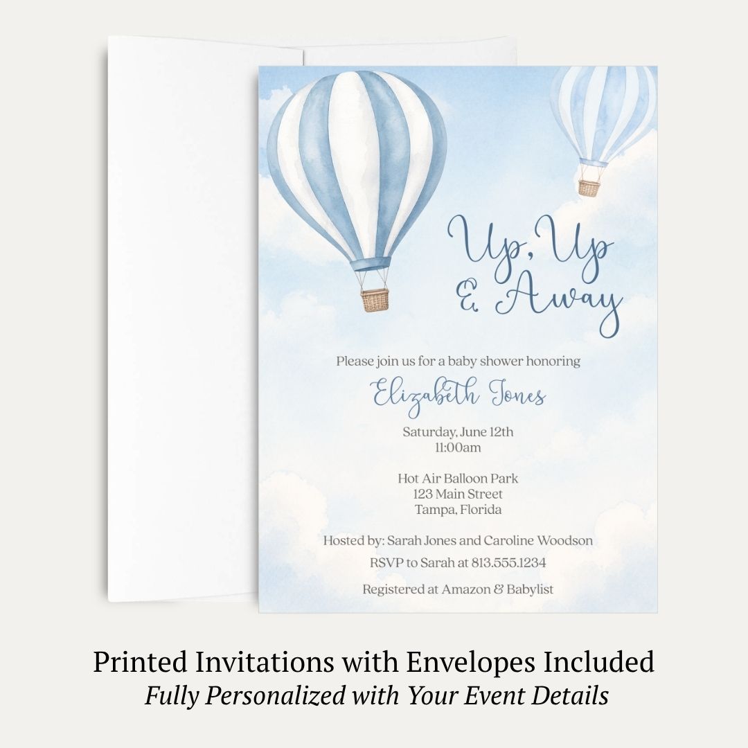 Hot Air Balloon Baby Shower Invitation