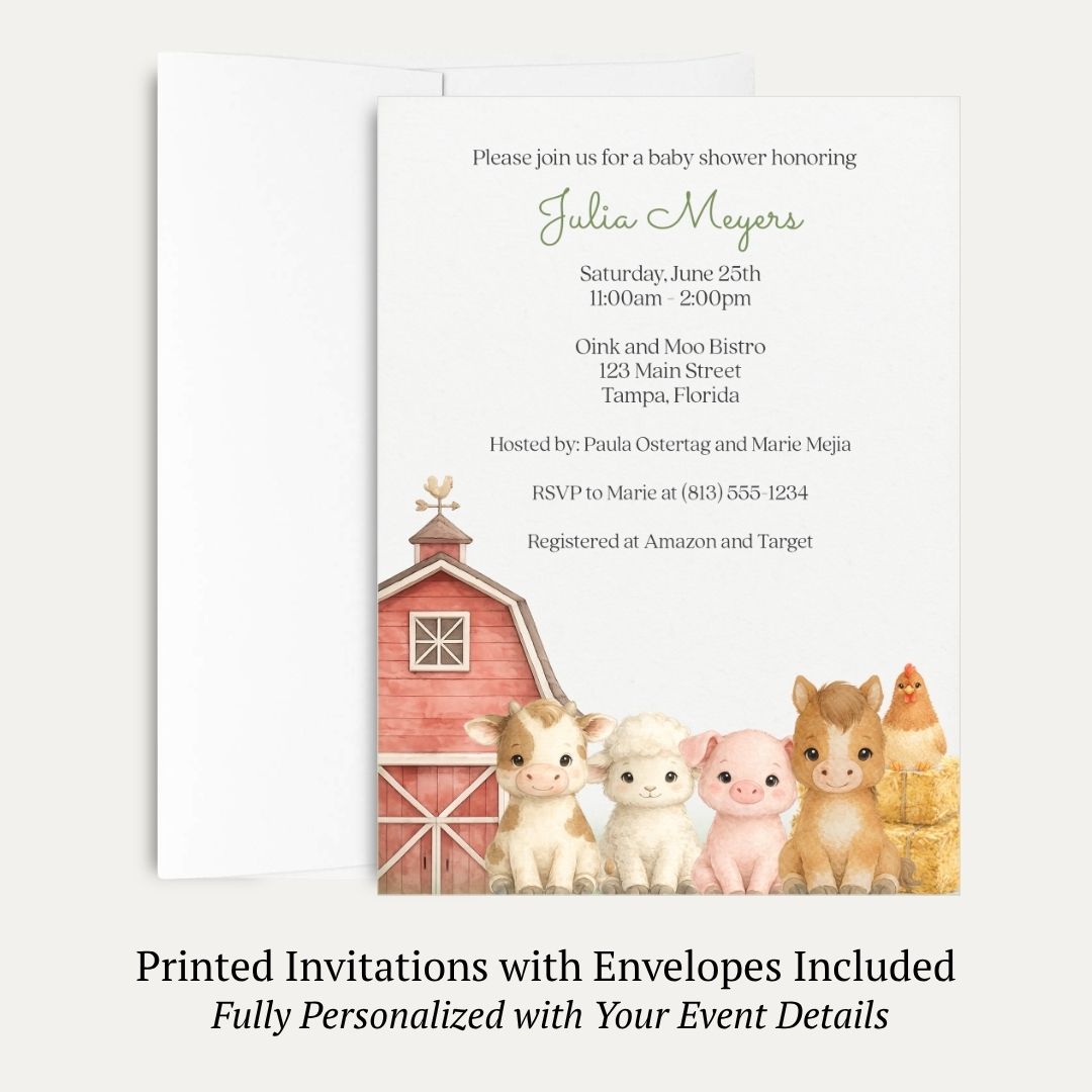 Barnyard Baby Shower Invitation