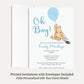 Winnie the Pooh Blue Balloon Baby Shower Invitation