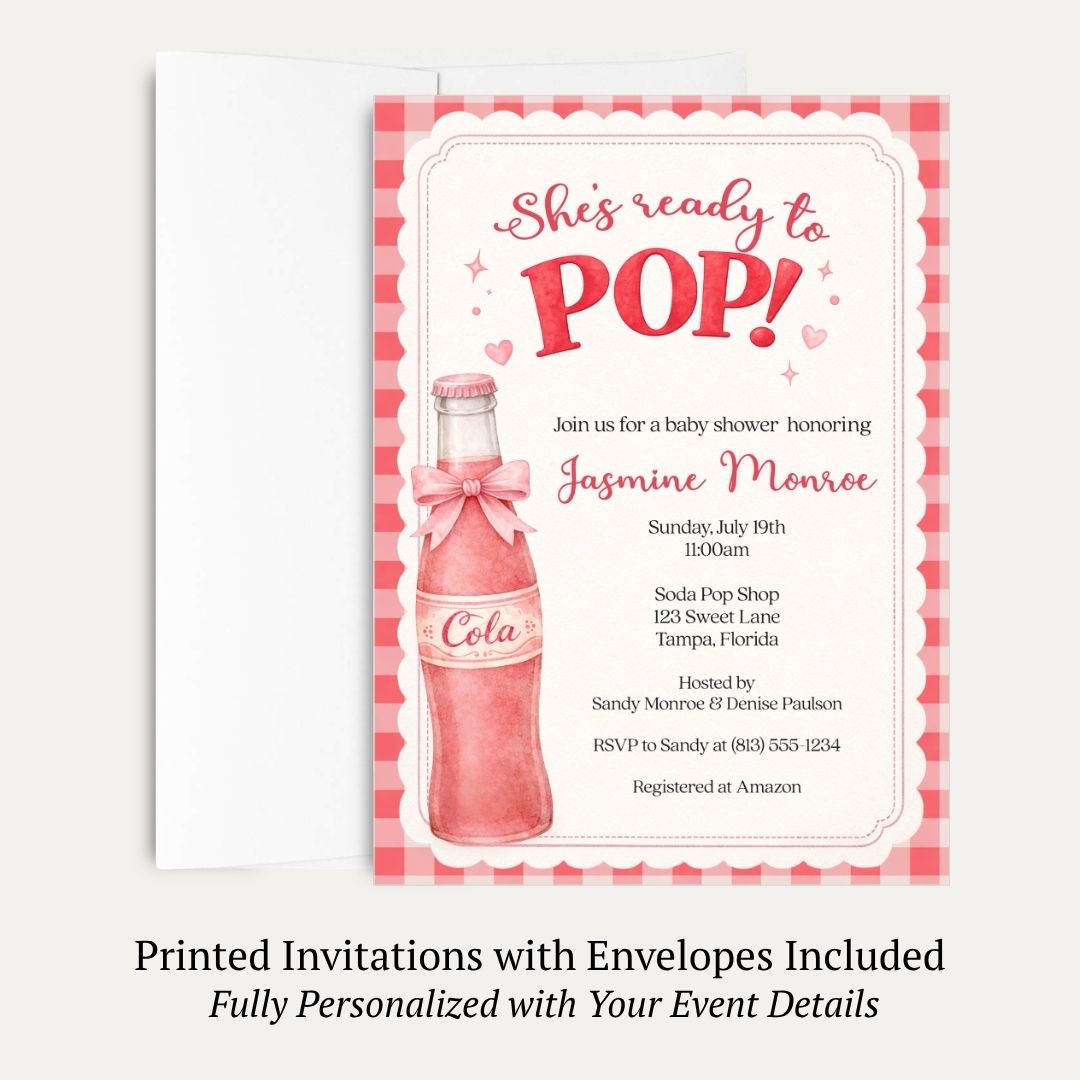 She's Ready to Pop Baby Shower Invitation