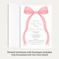 Pink Bow Baby Shower Invitation