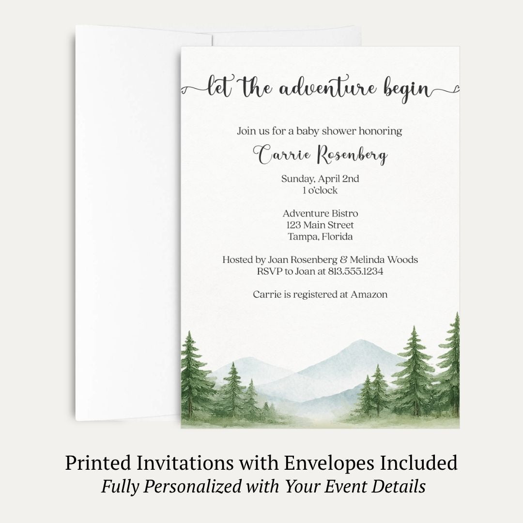 The Adventure Begins Baby Shower Invitation