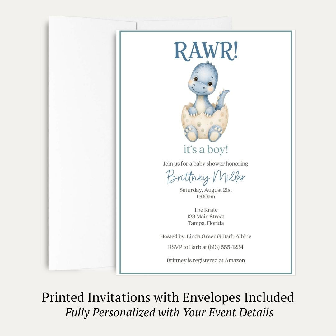 Dinosaur Baby Shower Invitation