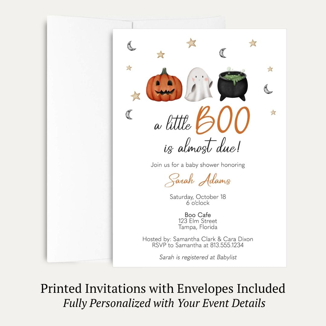 Little Boo Baby Shower Invitation (White Collection)