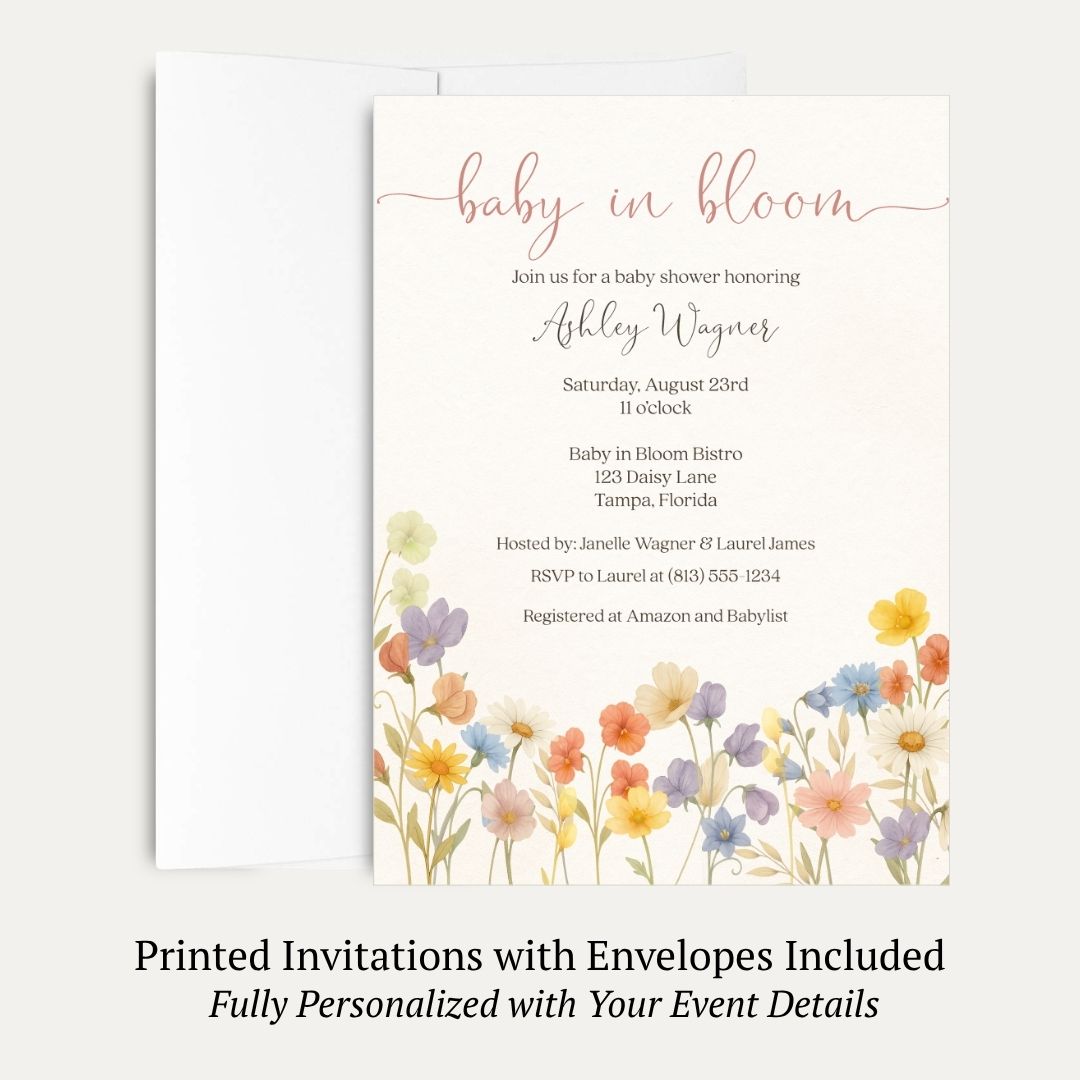 Wildflower Baby Shower Invitation