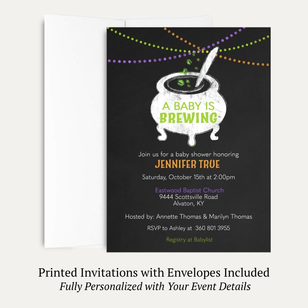 Baby Brewing Cauldron Baby Shower Invitation