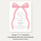 Pink Bow Baby Shower Invitation