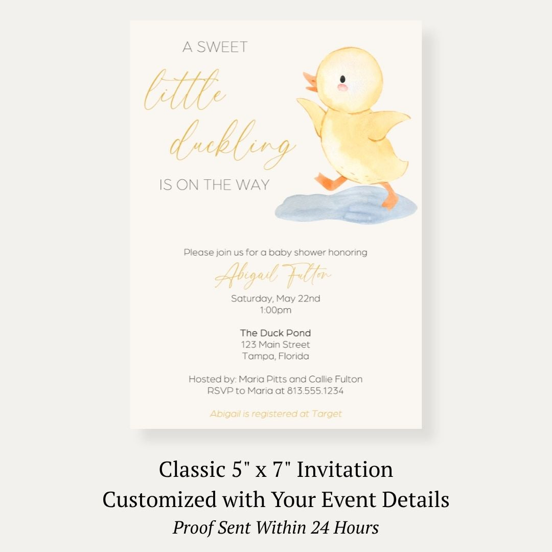 Little Duckling Baby Shower Invitation
