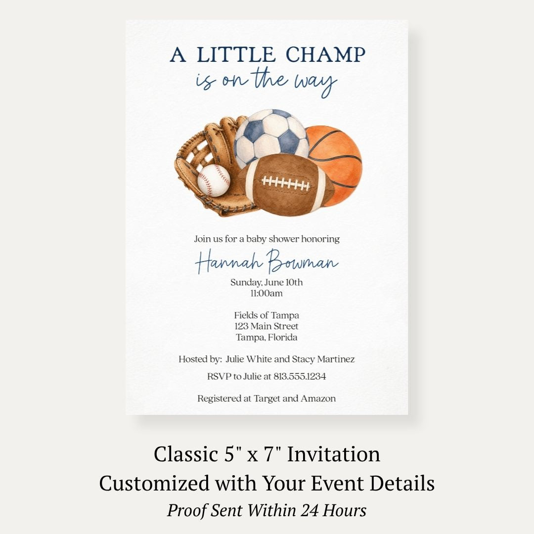 Little Champ Baby Shower Invitation
