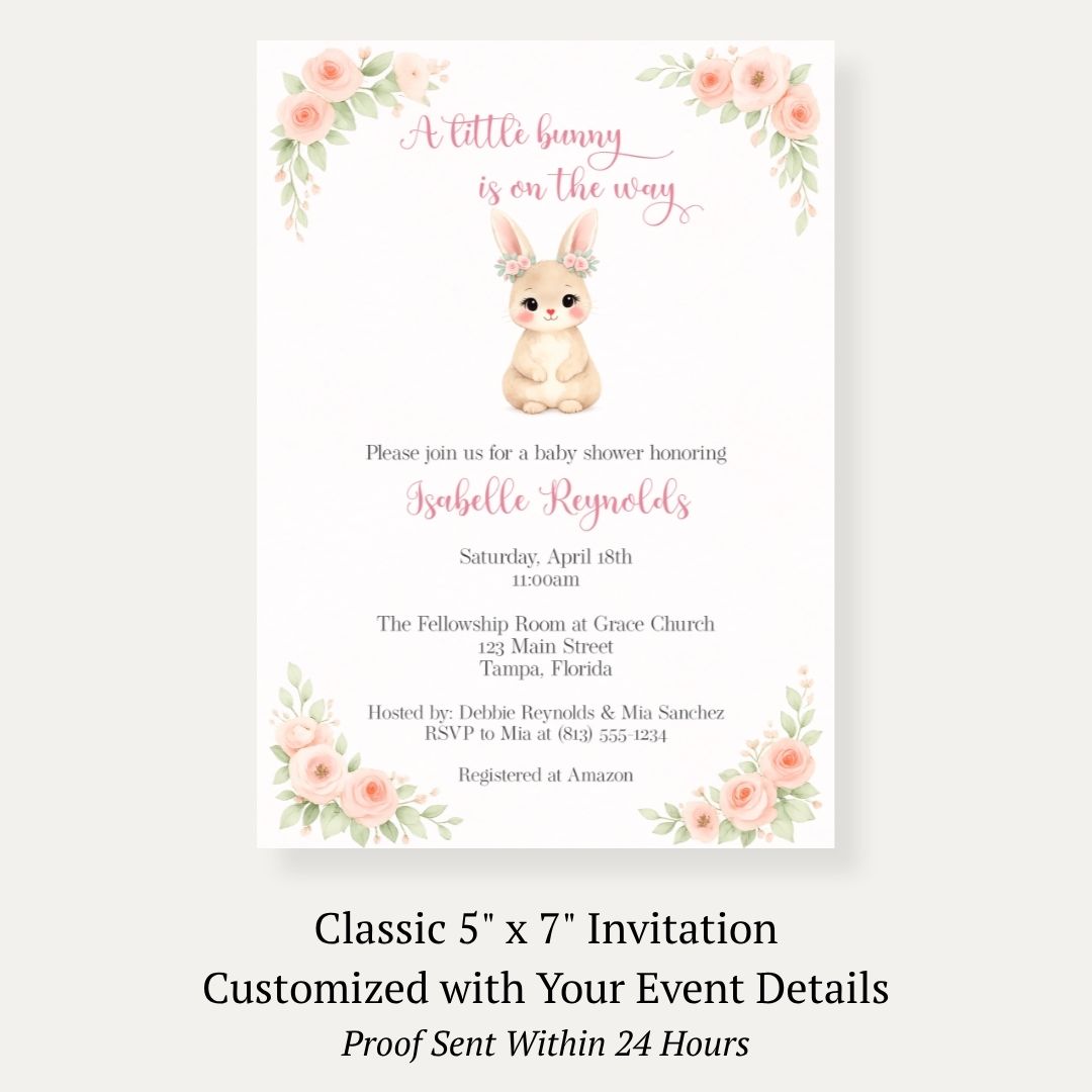 Bunny Baby Shower Invitation