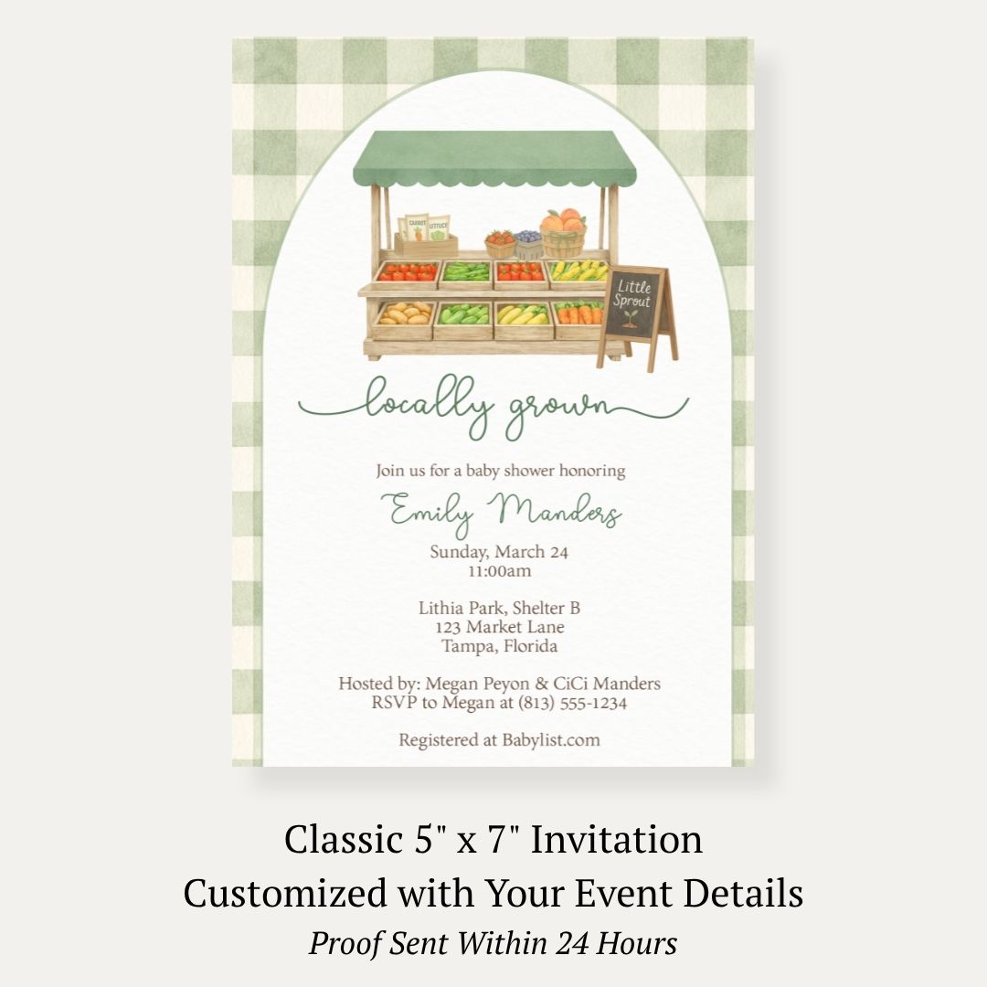 Locally Grown Baby Shower Invitation