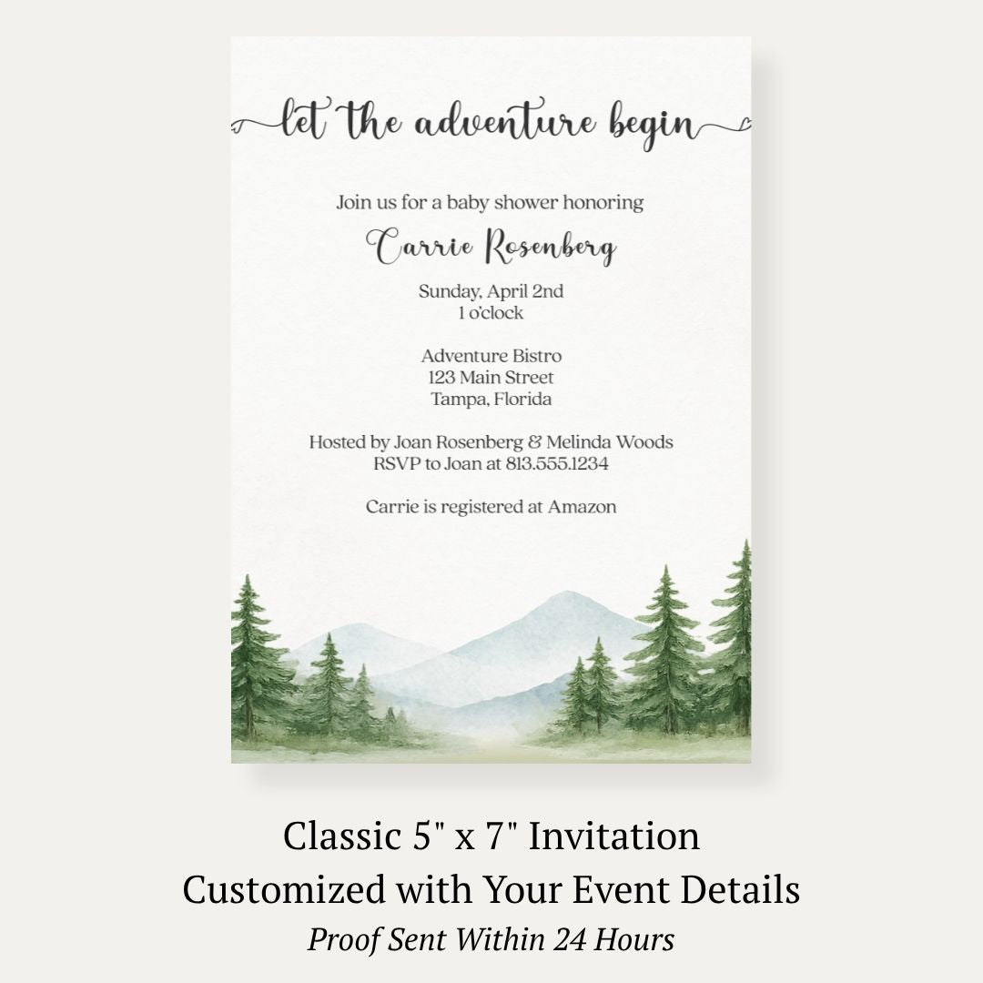 The Adventure Begins Baby Shower Invitation