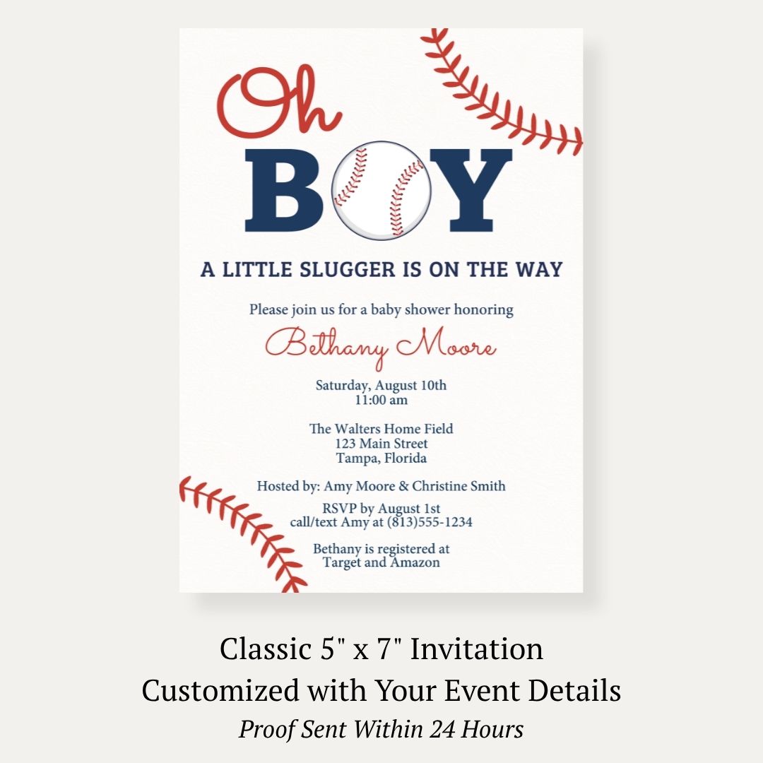 Baseball Baby Shower Invitation