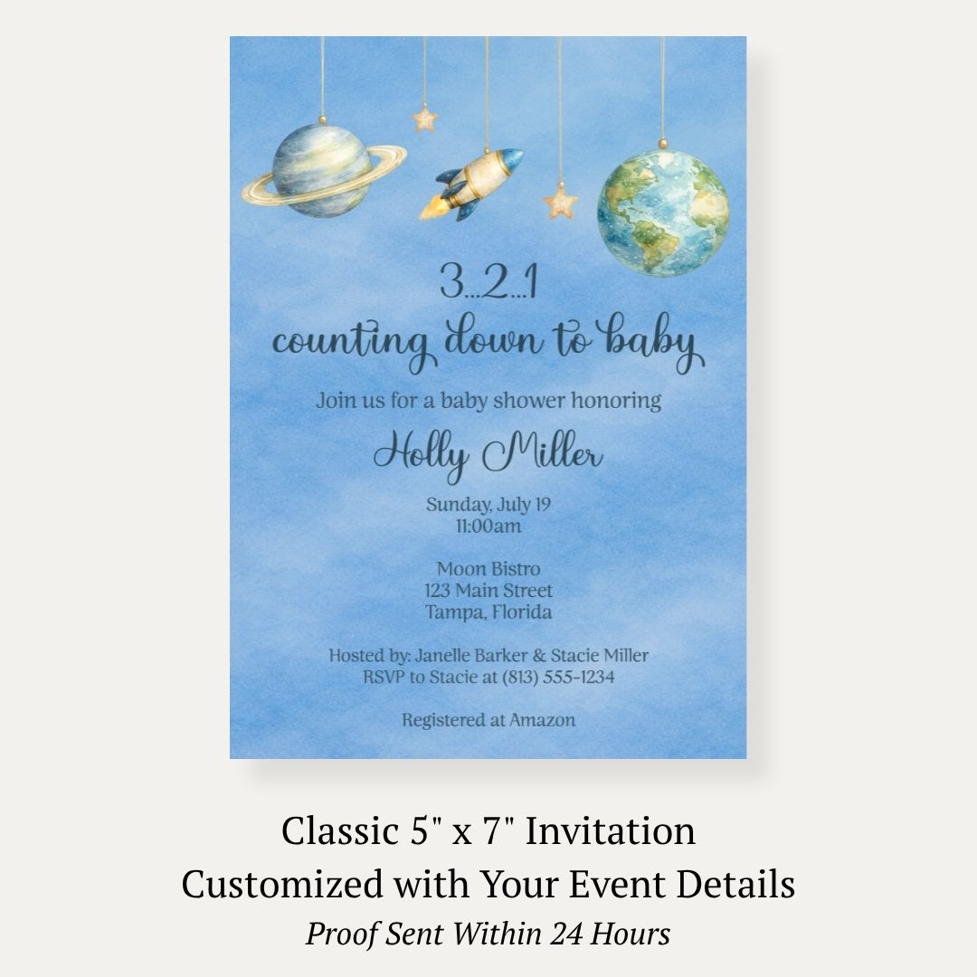 Space Baby Shower Invitation