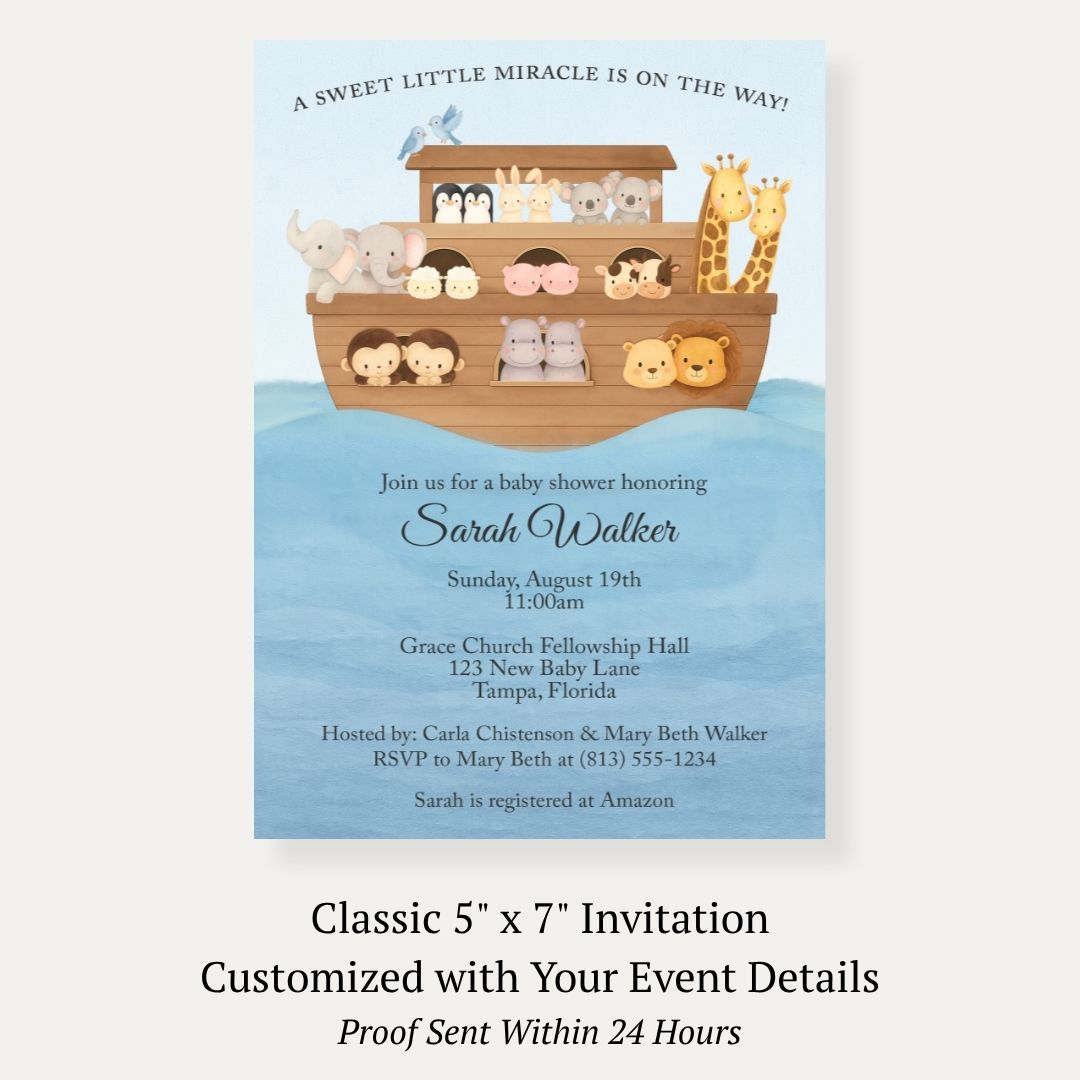 Noah's Ark Baby Shower Invitation