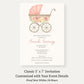 Pink Vintage Carriage Baby Shower Invitation
