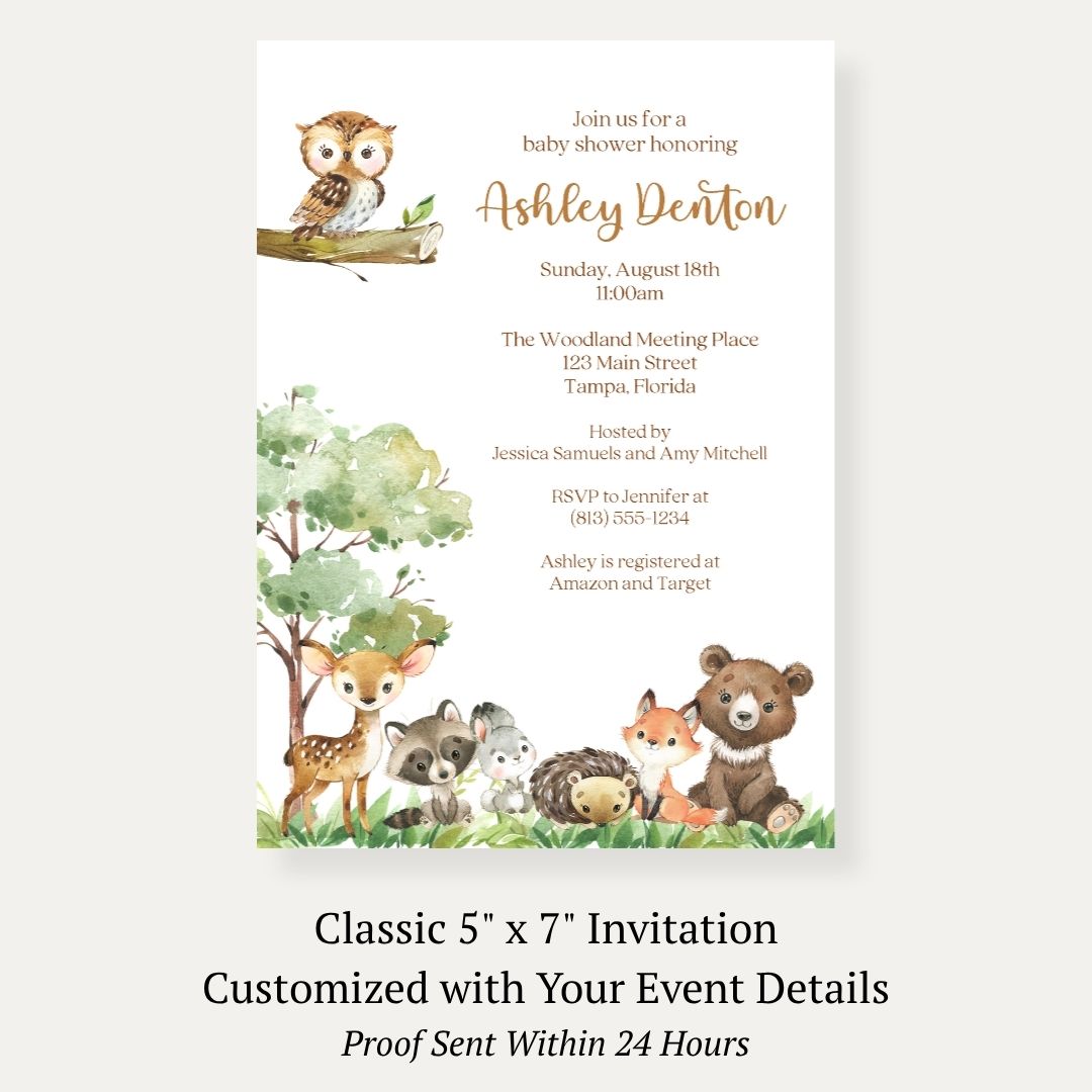 Forest Friends Baby Shower Invitation