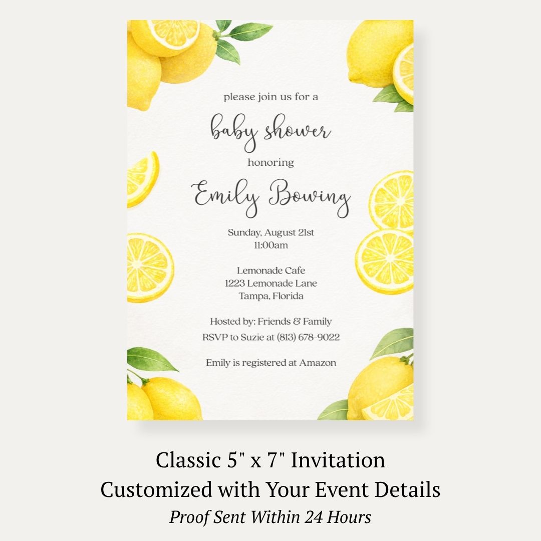 Lemon Baby Shower Invitation