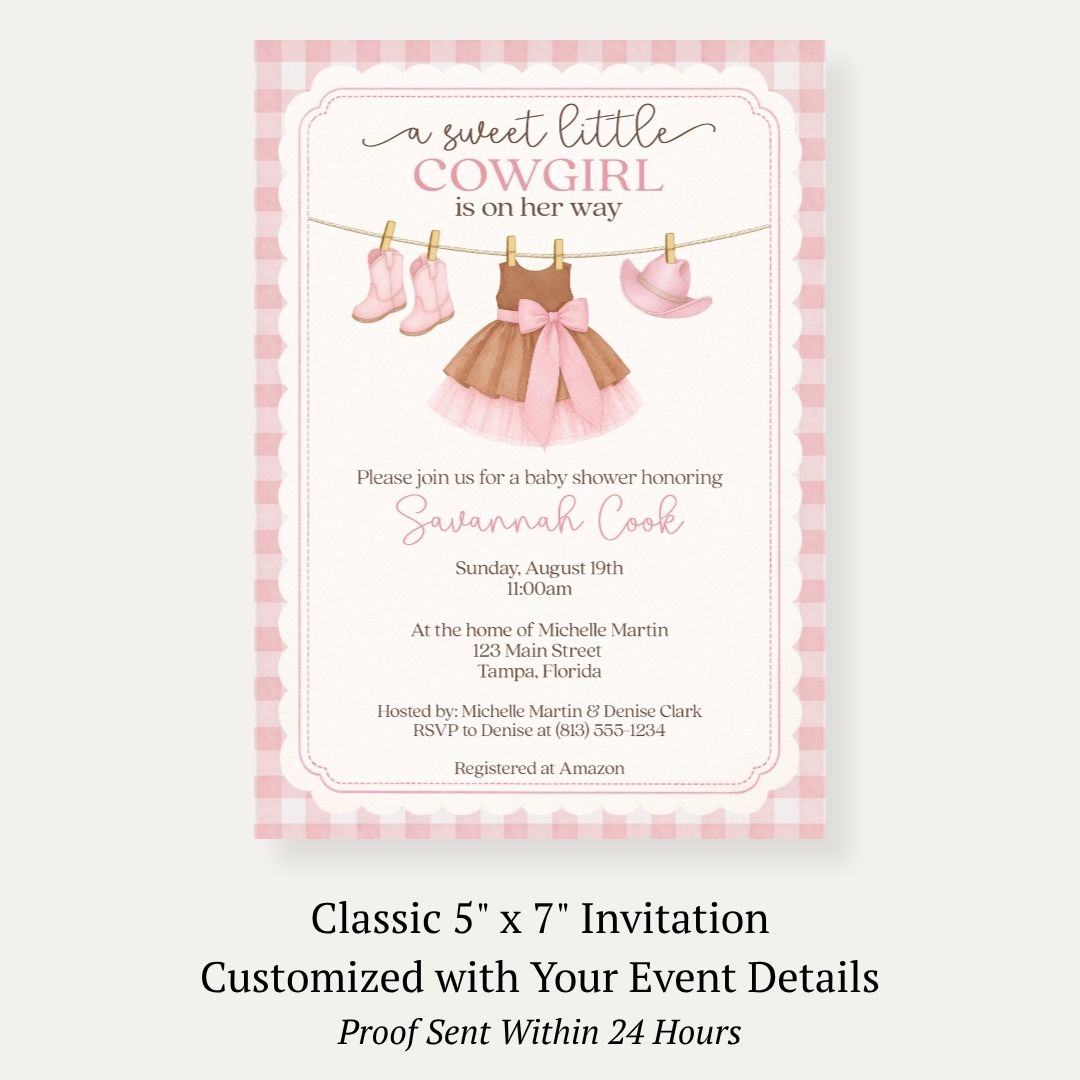 Cowgirl Baby Shower Invitation