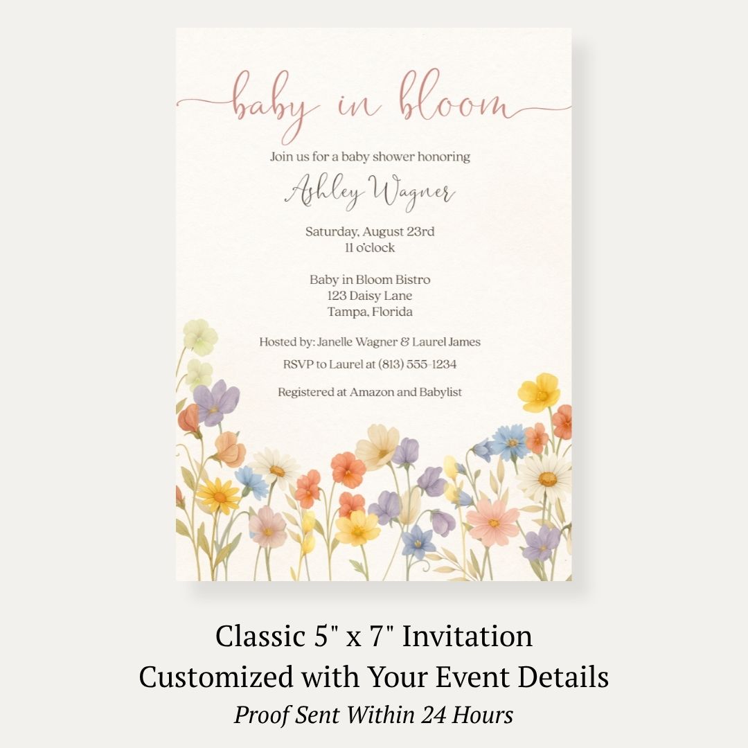 Wildflower Baby Shower Invitation