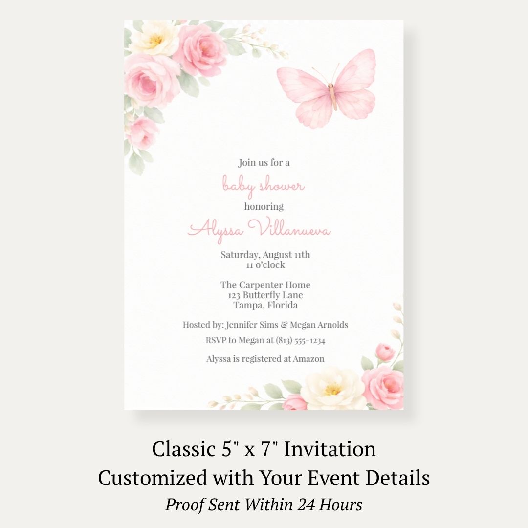 Butterfly Baby Shower Invitation