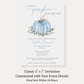 Painted Pumpkin Blue Baby Shower Invitation