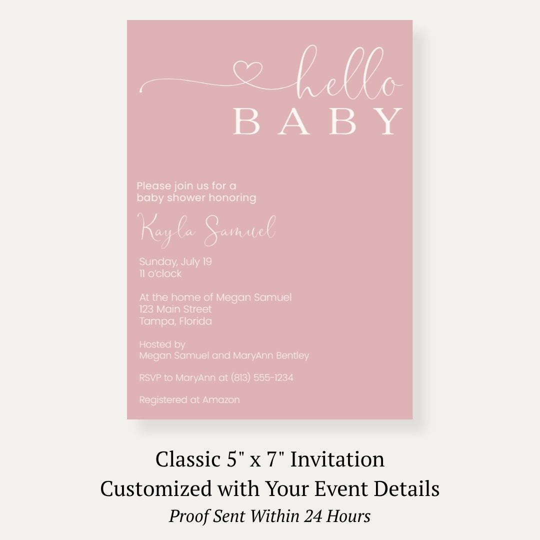 Hello Baby Baby Shower Invitation