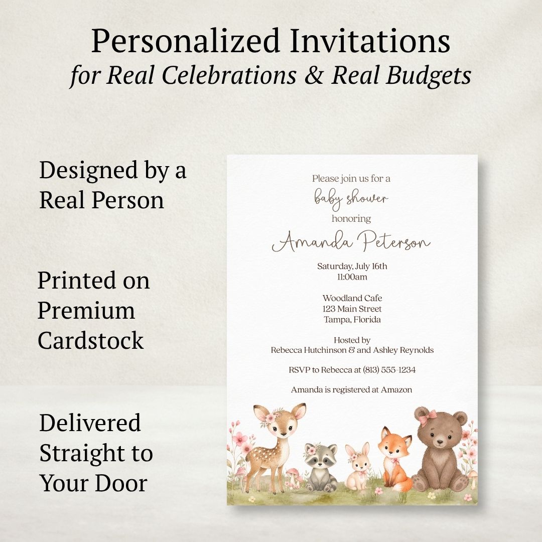 Boho Woodland Baby Shower Invitation