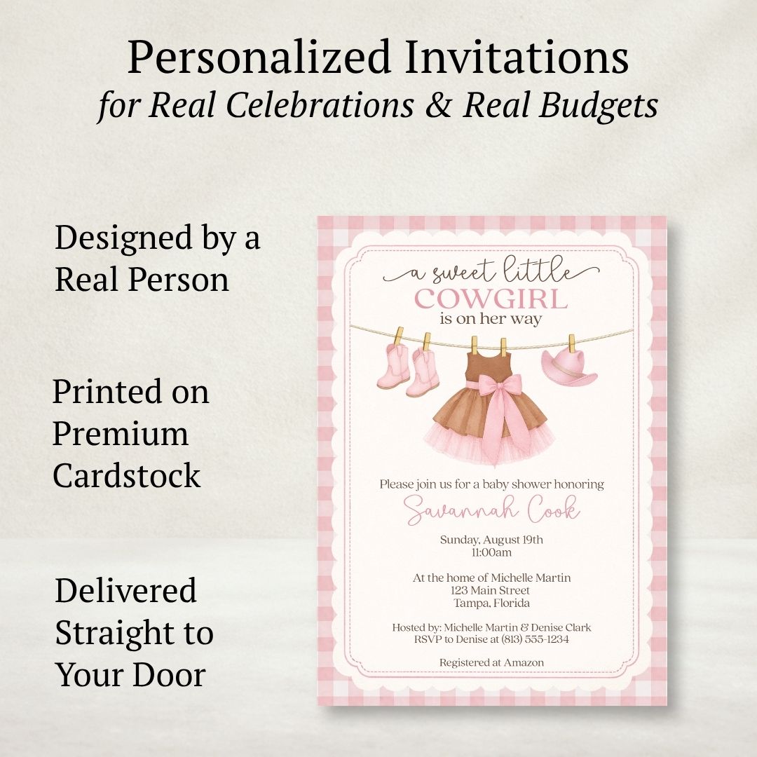 Cowgirl Baby Shower Invitation