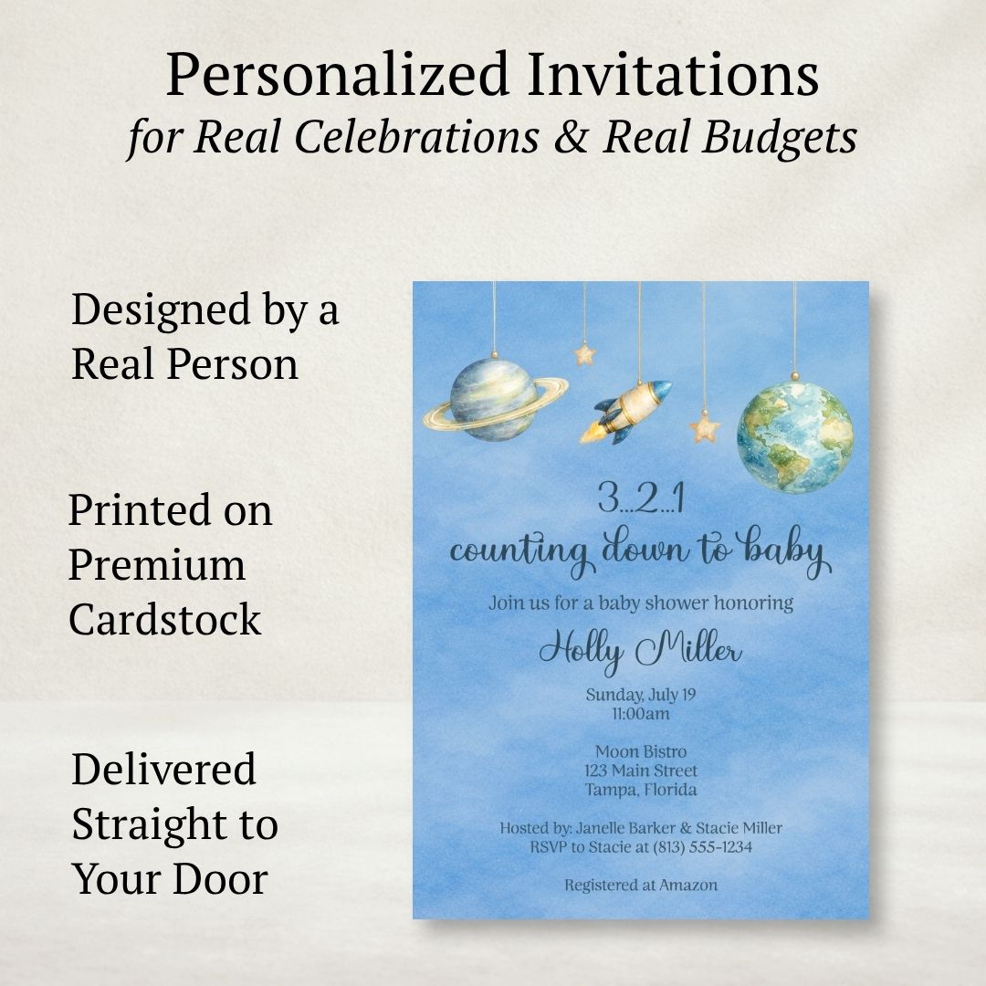 Space Baby Shower Invitation