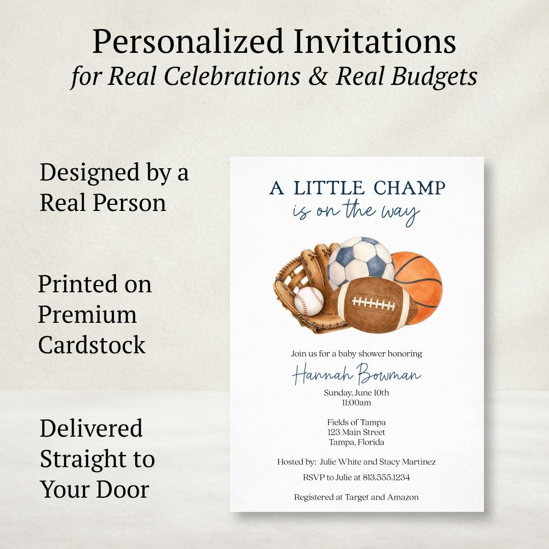 Little Champ Baby Shower Invitation