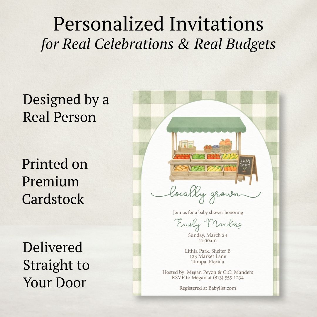 Locally Grown Baby Shower Invitation