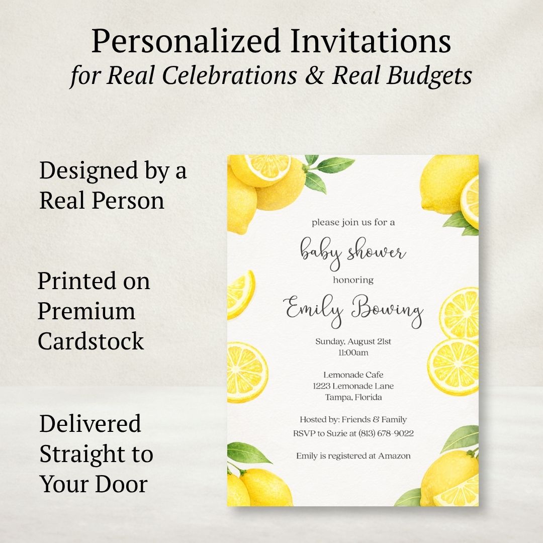 Lemon Baby Shower Invitation