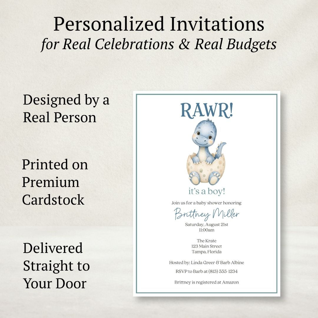 Dinosaur Baby Shower Invitation