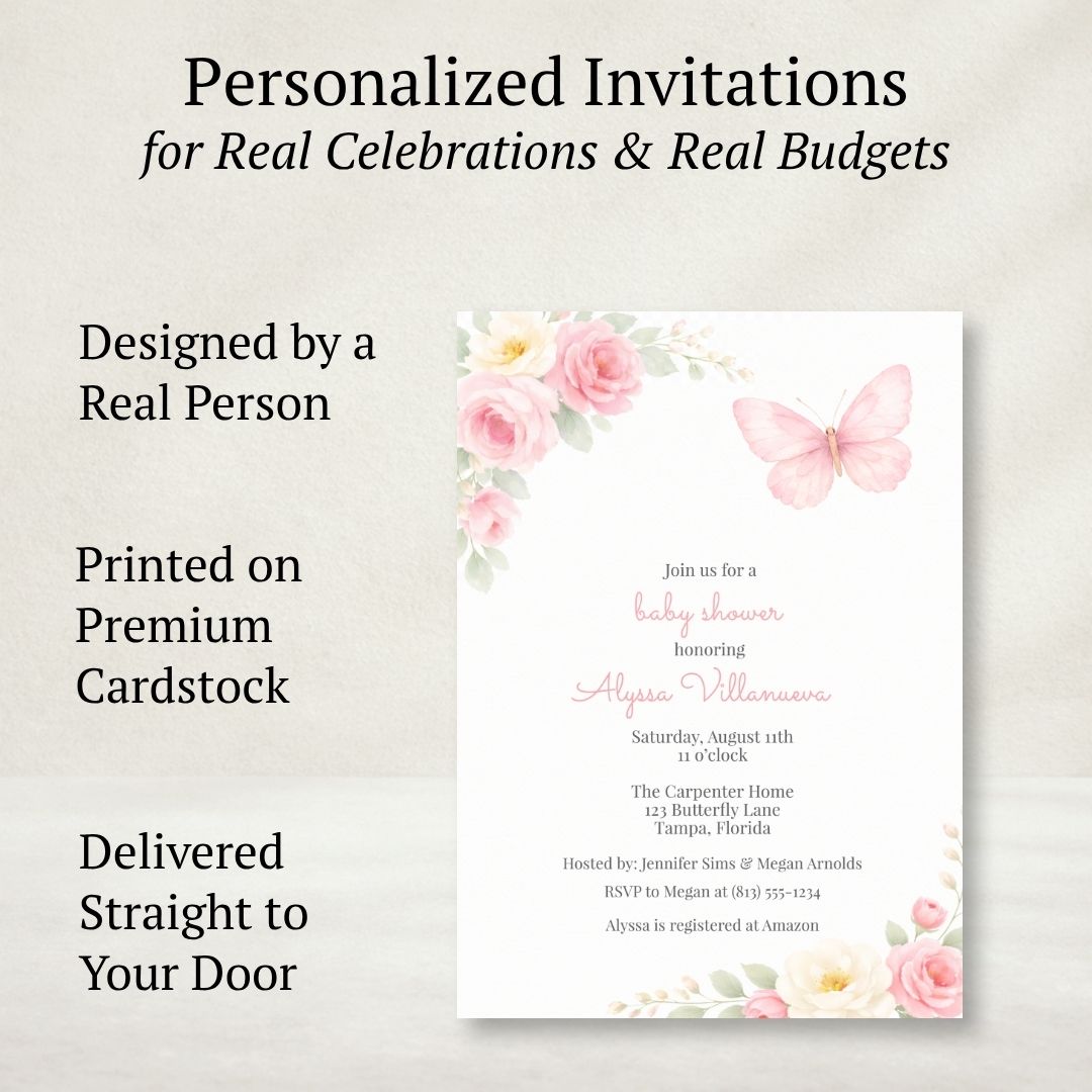 Butterfly Baby Shower Invitation