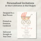 Pink Vintage Carriage Baby Shower Invitation