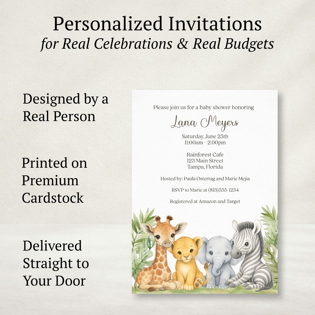 Jungle Safari Baby Shower Invitation