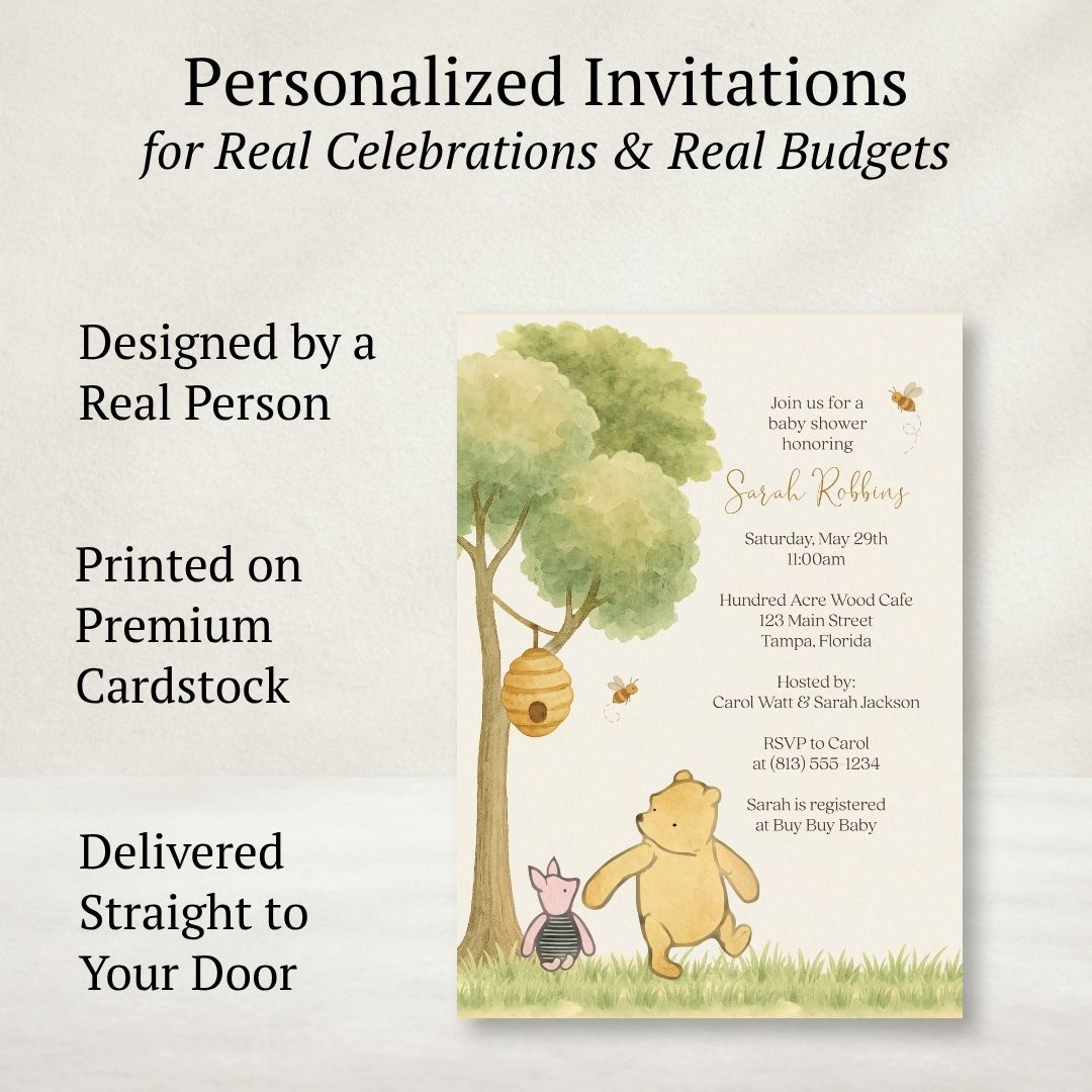 Winnie the Pooh Classic Baby Shower Invitation