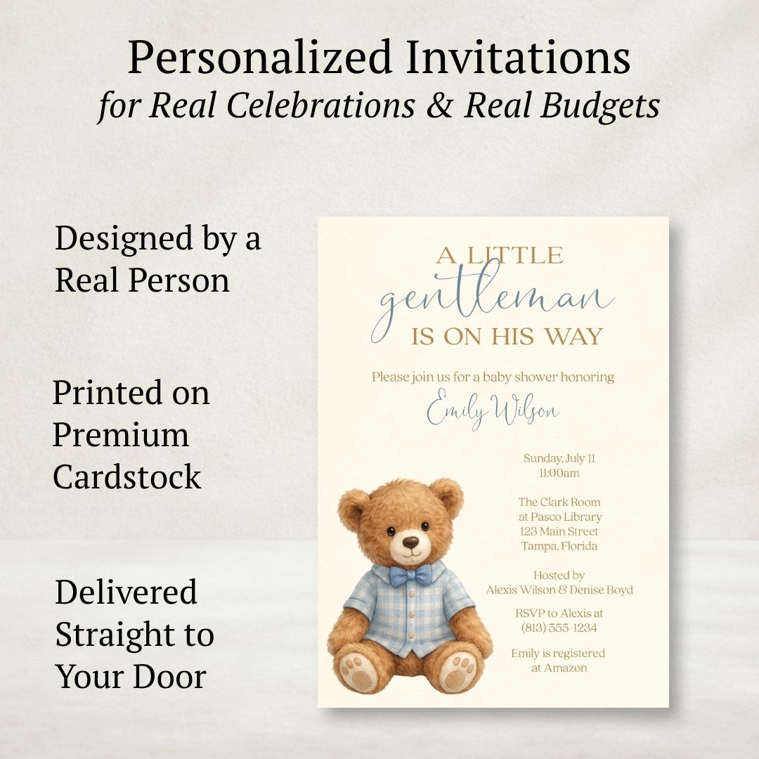 A Little Gentleman Baby Shower Invitation