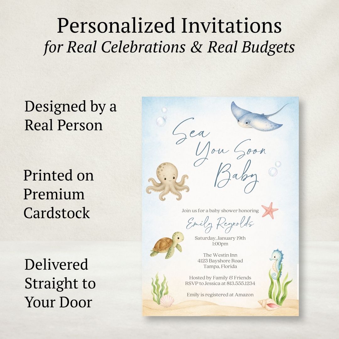 Sea you Soon Baby Shower Invitation
