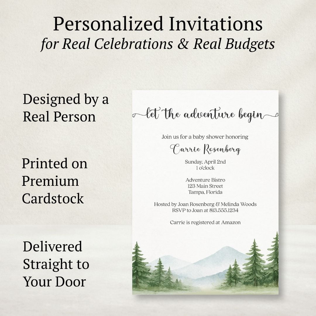 The Adventure Begins Baby Shower Invitation